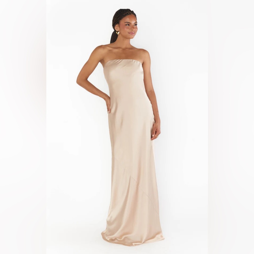 Show Me Your MuMu Taylor Tube Maxi Champagne Dress
